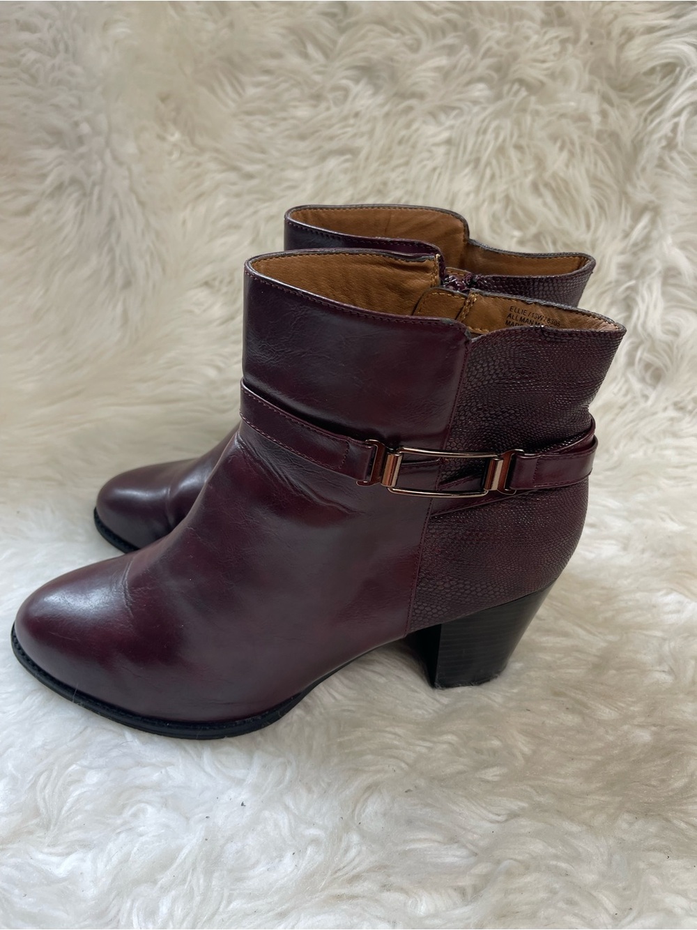Cloud walkers Ellie Synthetic Burgundy Ankle Boots with cone Heel SZ13W